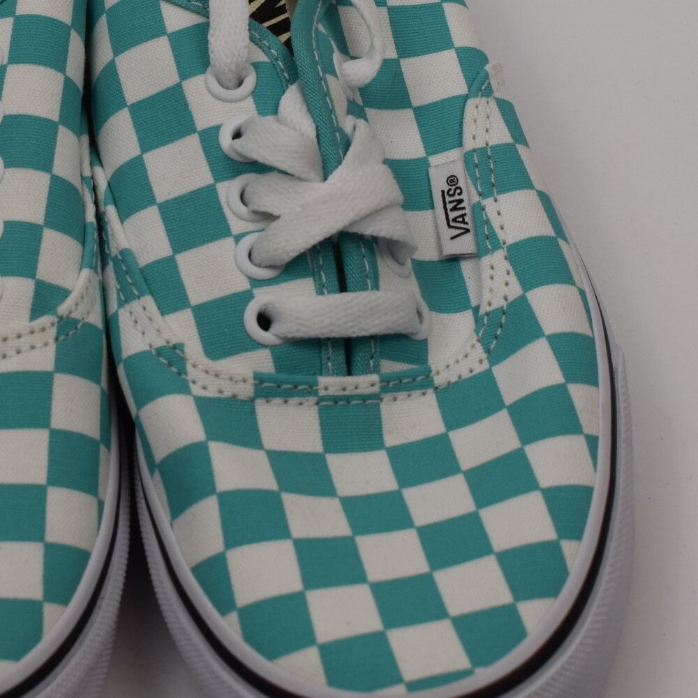 VANS Authentic Aqua Checkerboard Unisex Casual Classic Shoe Hipster Grunge - Picture 3 of 8